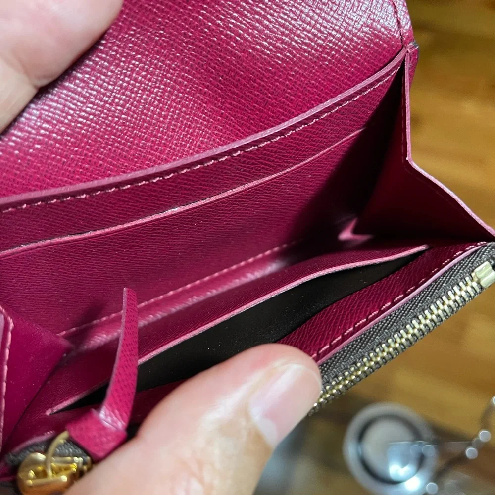 Auth. Louis Vuitton Coin purse Porte Rosalie wallet monogram fuchsia Pink w/ Box - Picture 7 of 16